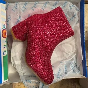 Link Glittering Pink Ankle Boots